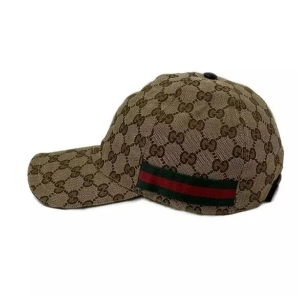 100% Authentic GUCCI Original GG Baseball Cap 200035 Beige Brown Multi Polyester main image 4